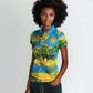Rwanda Independence Day Women Polo Shirt Distressed Grunge Flag Design - Broken Chains And 1962 Graphic