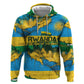 Rwanda Independence Day Zip Hoodie Distressed Grunge Flag Design - Broken Chains And 1962 Graphic