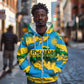Rwanda Independence Day Zip Hoodie Distressed Grunge Flag Design - Broken Chains And 1962 Graphic