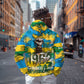 Rwanda Independence Day Zip Hoodie Distressed Grunge Flag Design - Broken Chains And 1962 Graphic