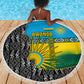 Rwanda Independence Day Unite Paix Progres Beach Blanket African Geometric Pattern - Power Fist And Coffee Branch Art