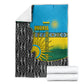 Rwanda Independence Day Unite Paix Progres Blanket African Geometric Pattern - Power Fist And Coffee Branch Art