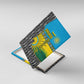 Rwanda Independence Day Unite Paix Progres Canvas Wall Art African Geometric Pattern - Power Fist And Coffee Branch Art