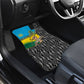 Rwanda Independence Day Unite Paix Progres Car Mats African Geometric Pattern - Power Fist And Coffee Branch Art