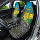 Rwanda Independence Day Unite Paix Progres Car Seat Cover African Geometric Pattern - Power Fist And Coffee Branch Art