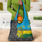 Rwanda Independence Day Unite Paix Progres Grocery Bag African Geometric Pattern - Power Fist And Coffee Branch Art
