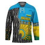 Rwanda Independence Day Unite Paix Progres Hockey Jersey African Geometric Pattern - Power Fist And Coffee Branch Art