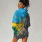 Rwanda Independence Day Unite Paix Progres Hoodie Dress African Geometric Pattern - Power Fist And Coffee Branch Art