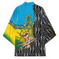 Rwanda Independence Day Unite Paix Progres Kimono African Geometric Pattern - Power Fist And Coffee Branch Art