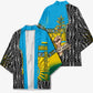 Rwanda Independence Day Unite Paix Progres Kimono African Geometric Pattern - Power Fist And Coffee Branch Art
