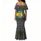 Rwanda Independence Day Unite Paix Progres Mermaid Dress African Geometric Pattern - Power Fist And Coffee Branch Art