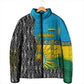 Rwanda Independence Day Unite Paix Progres Padded Jacket African Geometric Pattern - Power Fist And Coffee Branch Art