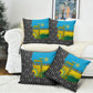 Rwanda Independence Day Unite Paix Progres Pillow Cover African Geometric Pattern - Power Fist And Coffee Branch Art