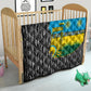 Rwanda Independence Day Unite Paix Progres Quilt African Geometric Pattern - Power Fist And Coffee Branch Art