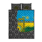 Rwanda Independence Day Unite Paix Progres Quilt Bed Set African Geometric Pattern - Power Fist And Coffee Branch Art