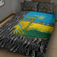 Rwanda Independence Day Unite Paix Progres Quilt Bed Set African Geometric Pattern - Power Fist And Coffee Branch Art