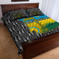 Rwanda Independence Day Unite Paix Progres Quilt Bed Set African Geometric Pattern - Power Fist And Coffee Branch Art
