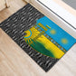 Rwanda Independence Day Unite Paix Progres Rubber Doormat African Geometric Pattern - Power Fist And Coffee Branch Art