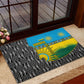 Rwanda Independence Day Unite Paix Progres Rubber Doormat African Geometric Pattern - Power Fist And Coffee Branch Art