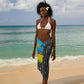 Rwanda Independence Day Unite Paix Progres Sarong African Geometric Pattern - Power Fist And Coffee Branch Art