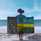 Rwanda Independence Day Unite Paix Progres Sarong African Geometric Pattern - Power Fist And Coffee Branch Art