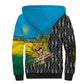 Rwanda Independence Day Unite Paix Progres Sherpa Hoodie African Geometric Pattern - Power Fist And Coffee Branch Art