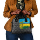Rwanda Independence Day Unite Paix Progres Shoulder Handbag African Geometric Pattern - Power Fist And Coffee Branch Art