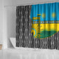 Rwanda Independence Day Unite Paix Progres Shower Curtain African Geometric Pattern - Power Fist And Coffee Branch Art
