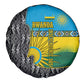 Rwanda Independence Day Unite Paix Progres Spare Tire Cover African Geometric Pattern - Power Fist And Coffee Branch Art