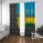 Rwanda Independence Day Unite Paix Progres Window Curtain African Geometric Pattern - Power Fist And Coffee Branch Art
