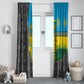 Rwanda Independence Day Unite Paix Progres Window Curtain African Geometric Pattern - Power Fist And Coffee Branch Art