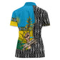 Rwanda Independence Day Unite Paix Progres Women Polo Shirt African Geometric Pattern - Power Fist And Coffee Branch Art