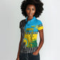 Rwanda Independence Day Unite Paix Progres Women Polo Shirt African Geometric Pattern - Power Fist And Coffee Branch Art