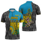 Rwanda Independence Day Unite Paix Progres Zipper Polo Shirt African Geometric Pattern - Power Fist And Coffee Branch Art