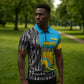 Rwanda Independence Day Unite Paix Progres Zipper Polo Shirt African Geometric Pattern - Power Fist And Coffee Branch Art