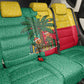 Benin Christmas Back Car Seat Cover Palm Tree Dolls and Red Yellow Green Festive - African Pride
