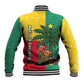 Benin Christmas Baseball Jacket Palm Tree Dolls and Red Yellow Green Festive - African Pride