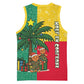 Benin Christmas Basketball Jersey Palm Tree Dolls and Red Yellow Green Festive - African Pride