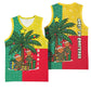 Benin Christmas Basketball Jersey Palm Tree Dolls and Red Yellow Green Festive - African Pride