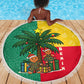 Benin Christmas Beach Blanket Palm Tree Dolls and Red Yellow Green Festive - African Pride