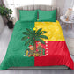 Benin Christmas Bedding Set Palm Tree Dolls and Red Yellow Green Festive - African Pride