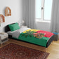 Benin Christmas Bedding Set Palm Tree Dolls and Red Yellow Green Festive - African Pride