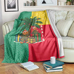 Benin Christmas Blanket Palm Tree Dolls and Red Yellow Green Festive - African Pride