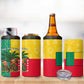 Benin Christmas 4 in 1 Can Cooler Tumbler Palm Tree Dolls and Red Yellow Green Festive - African Pride