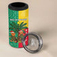 Benin Christmas 4 in 1 Can Cooler Tumbler Palm Tree Dolls and Red Yellow Green Festive - African Pride