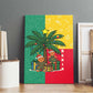 Benin Christmas Canvas Wall Art Palm Tree Dolls and Red Yellow Green Festive - African Pride