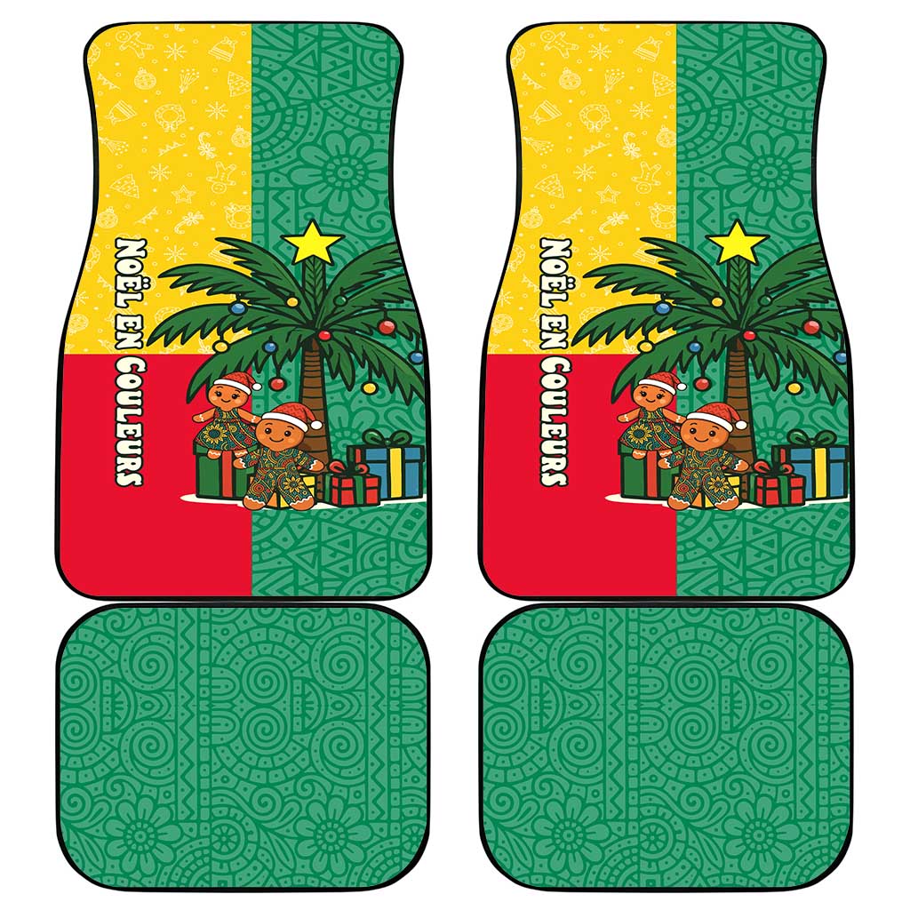 Benin Christmas Car Mats Palm Tree Dolls and Red Yellow Green Festive - African Pride