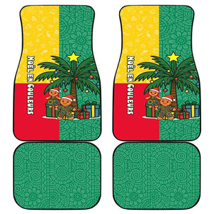 Benin Christmas Car Mats Palm Tree Dolls and Red Yellow Green Festive - African Pride