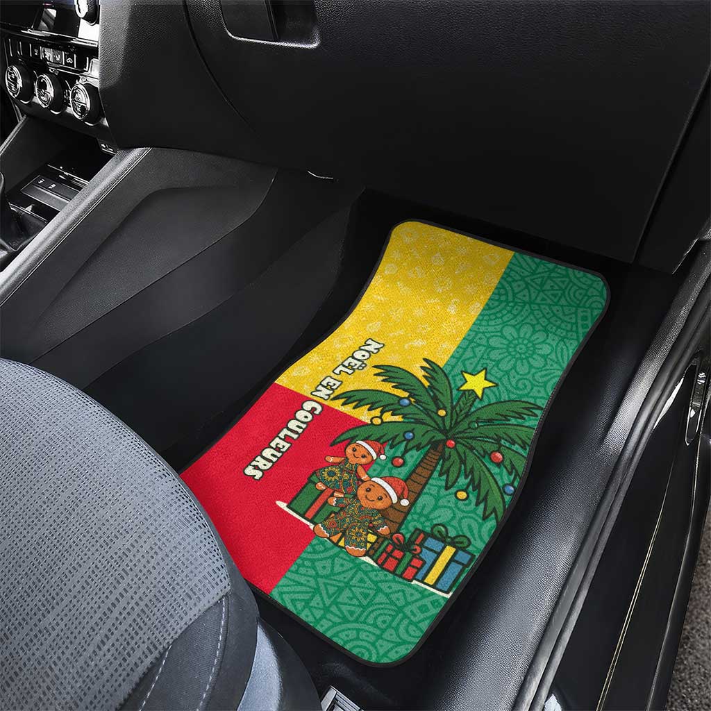Benin Christmas Car Mats Palm Tree Dolls and Red Yellow Green Festive - African Pride