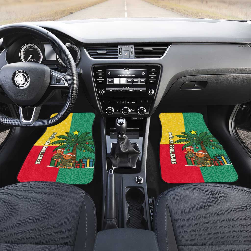 Benin Christmas Car Mats Palm Tree Dolls and Red Yellow Green Festive - African Pride